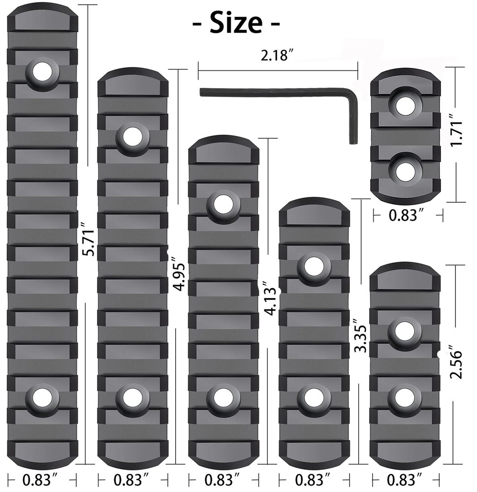 Pecawen Picatinny Rail Polymer Accessory Single Black
