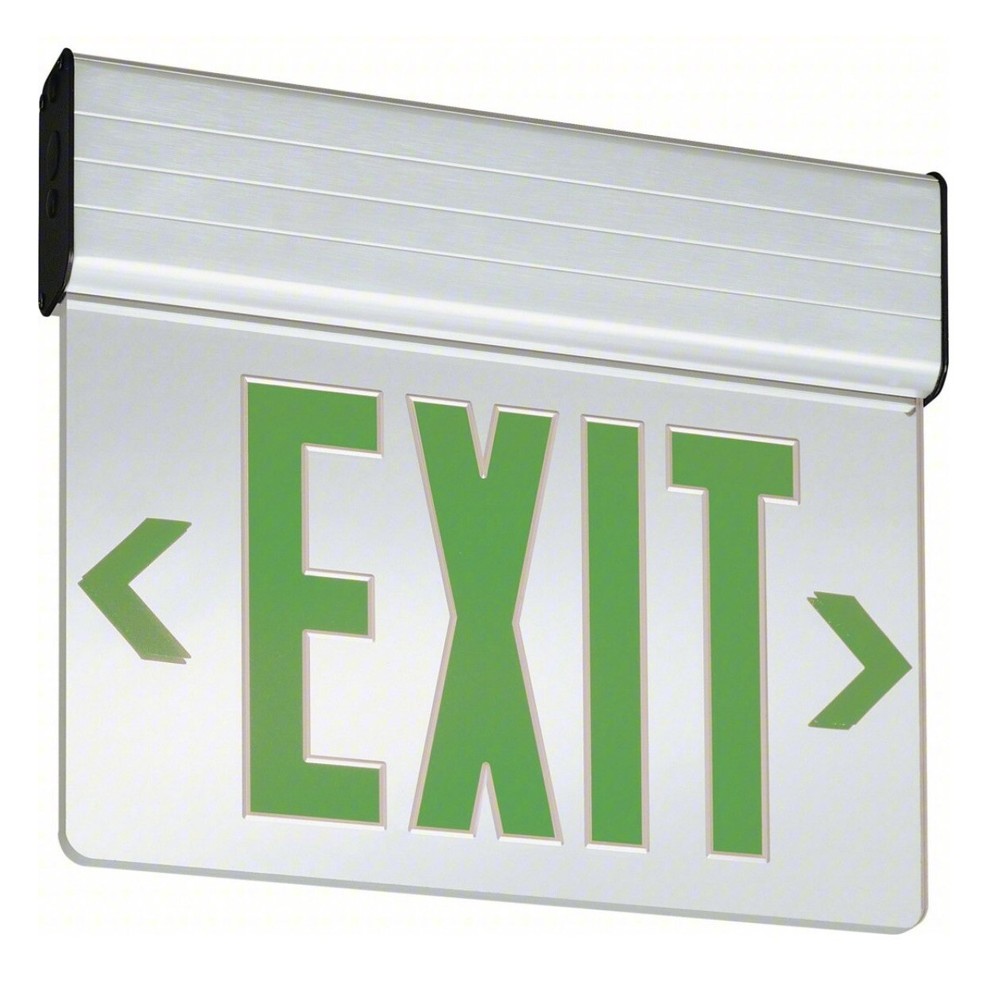 Edge Lit Green LED Exit Sign Single Face NEW