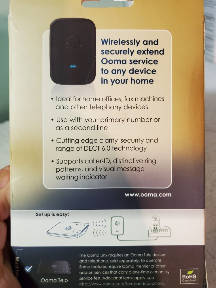 Ooma Linx Remote Phone Jack Extension for Ooma Telo With DECT 6.0 Technology