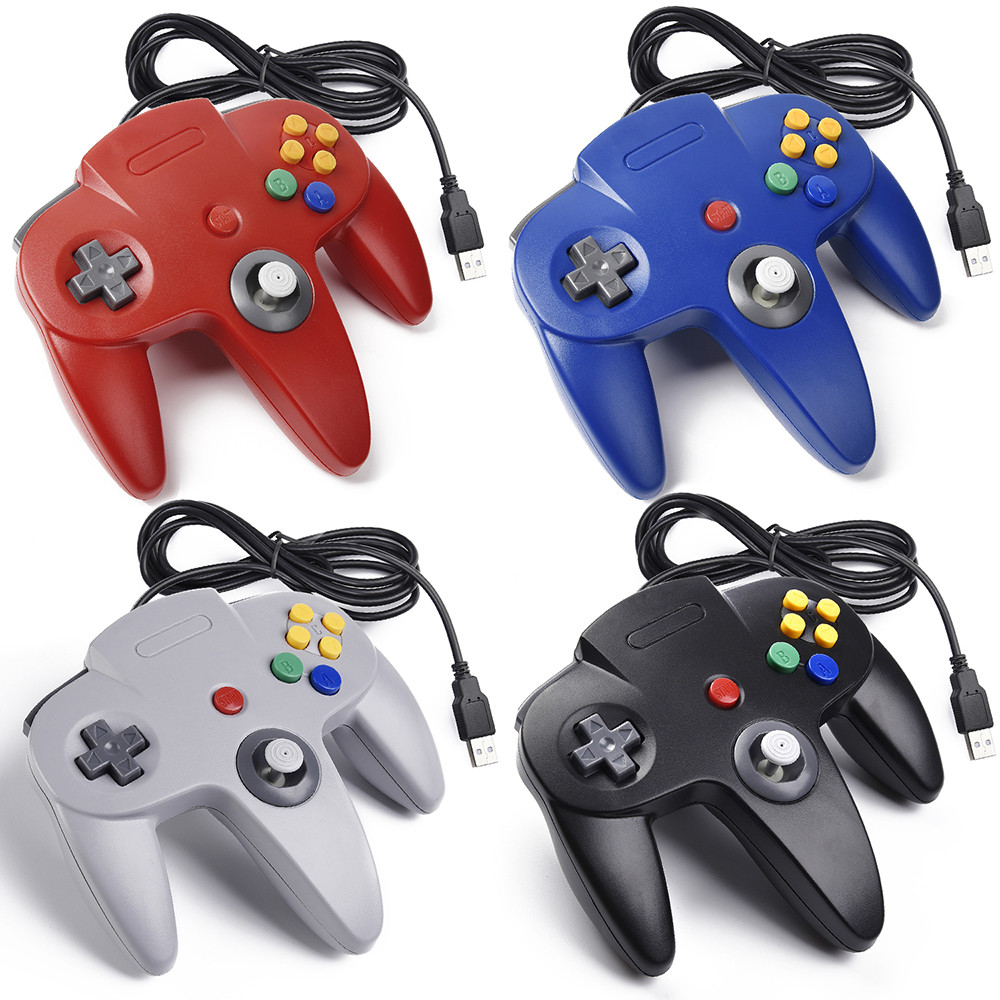 For N64 PC MAC Raspberry Pi  Controller Retro Wired USB Classic Games Joystick