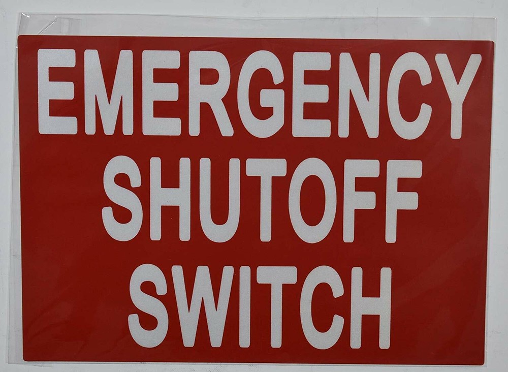 Emergency Shut Off Switch Sticker (1 Unit, RED, 7X10)-REF24-1027