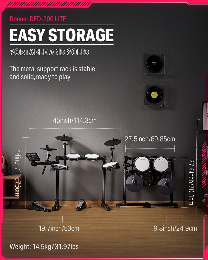 🥁 Donner DED-200 Lite Electric Drum Set