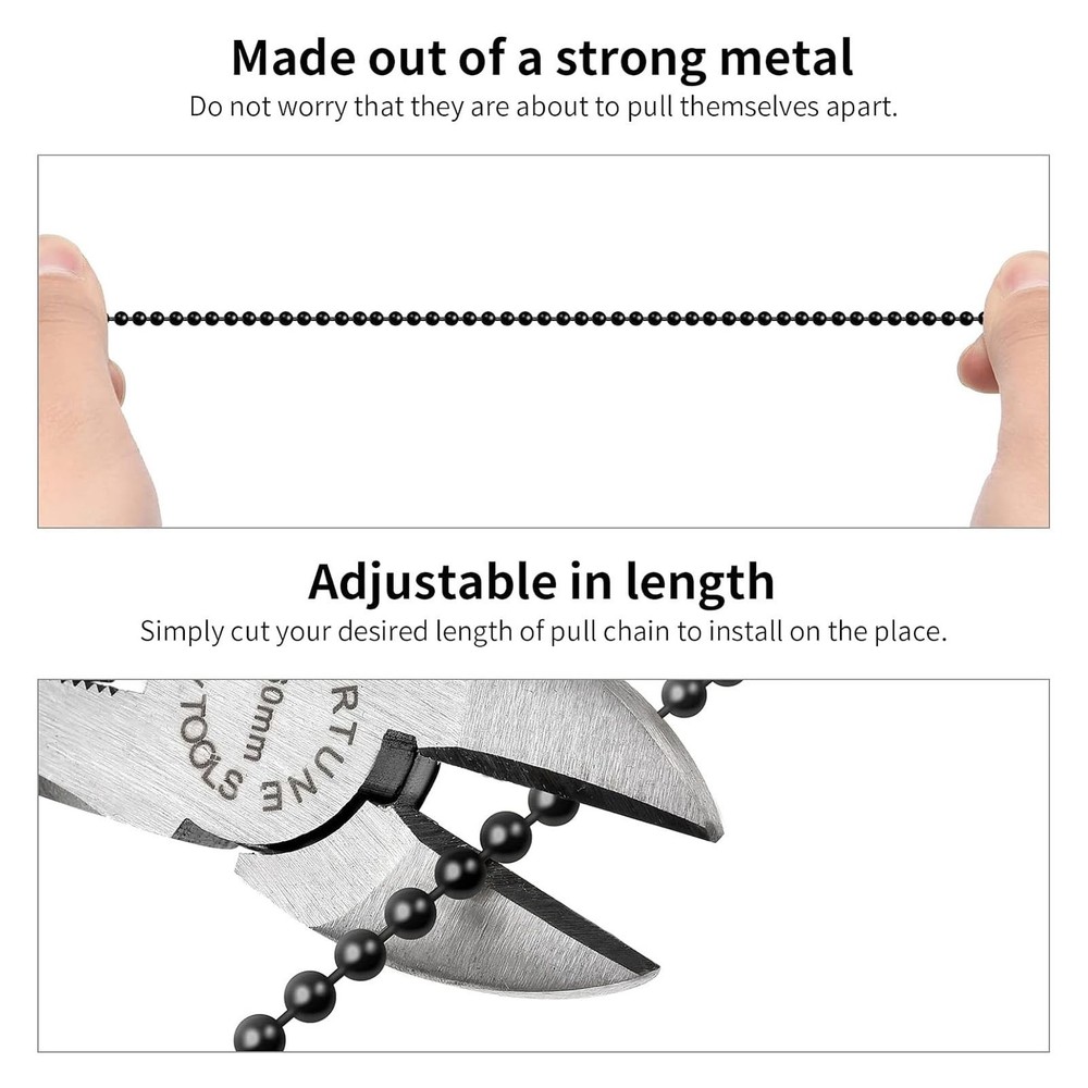 IFNOW Ceiling Fan Pull Chain Metal Fan pull chain extension, ceiling fan chai...