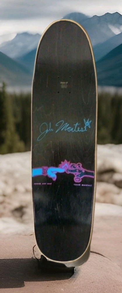 John Montessi Reach Out Flocked Signed Skateboard Deck
