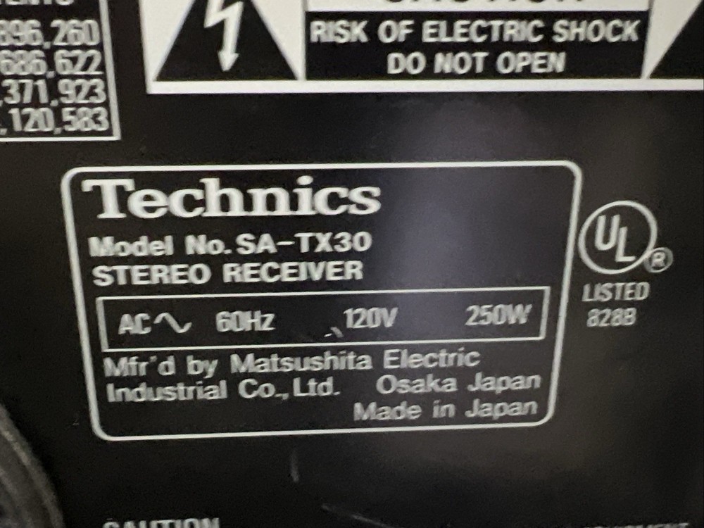 Vintage Technics SA-TX30 High End AV Control Stereo Receiver Master Reference