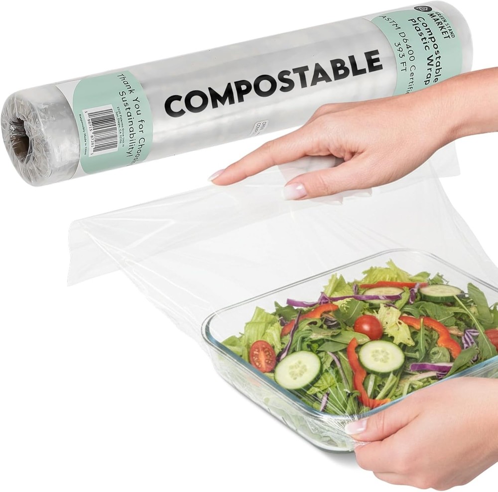 postable Plastic Wrap for Food - Bulk Roll Ft – ASTM D6400 Certified