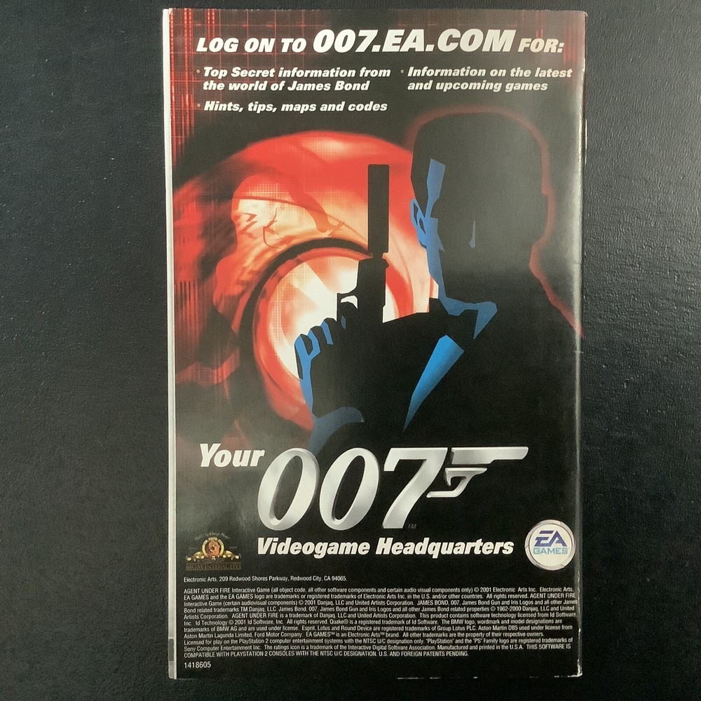 007 Agent Under Fire PS2 PlayStation 2 Instruction Manual Only