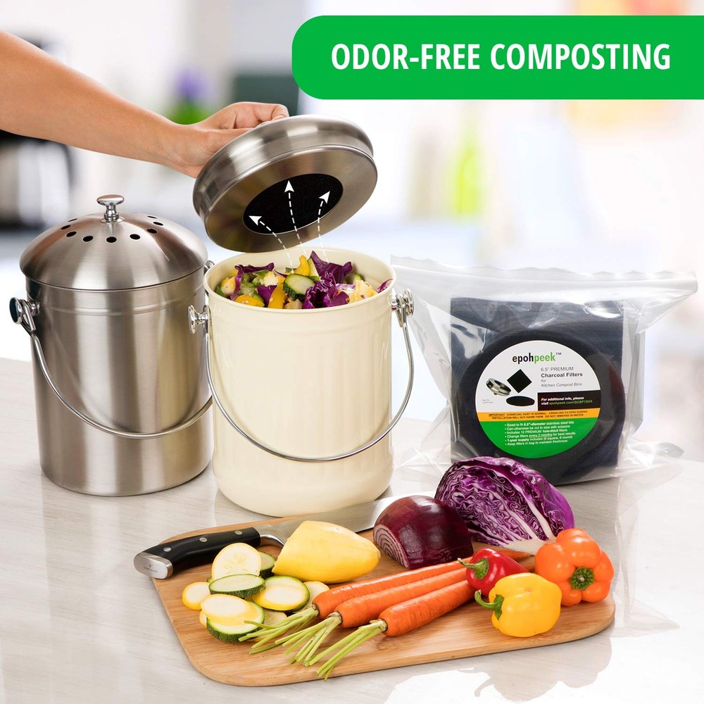 Best Epohpeek Compost Bin Filters Charcoal - Filter Replacement for Kitchen Pail