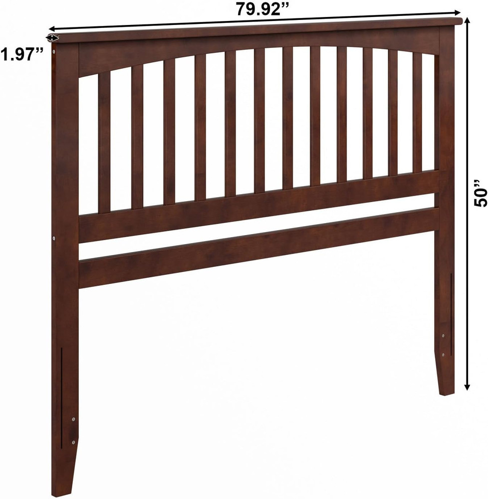 Elegant Walnut Mission Queen Solid Wood Headboard - Timeless Design