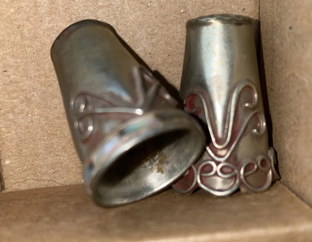 Vintage Mexico Thimble Silver Ornate Wire