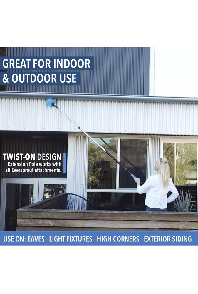 6 Foot Cobweb Duster with Extension Pole Combo Spider Web Brush with Pole