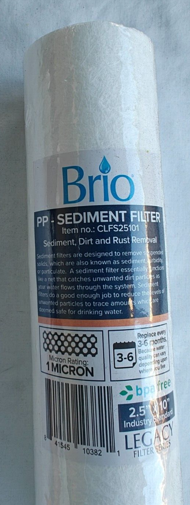 Brio PP - Sediment Filter, CLFS25101, 1 Micron