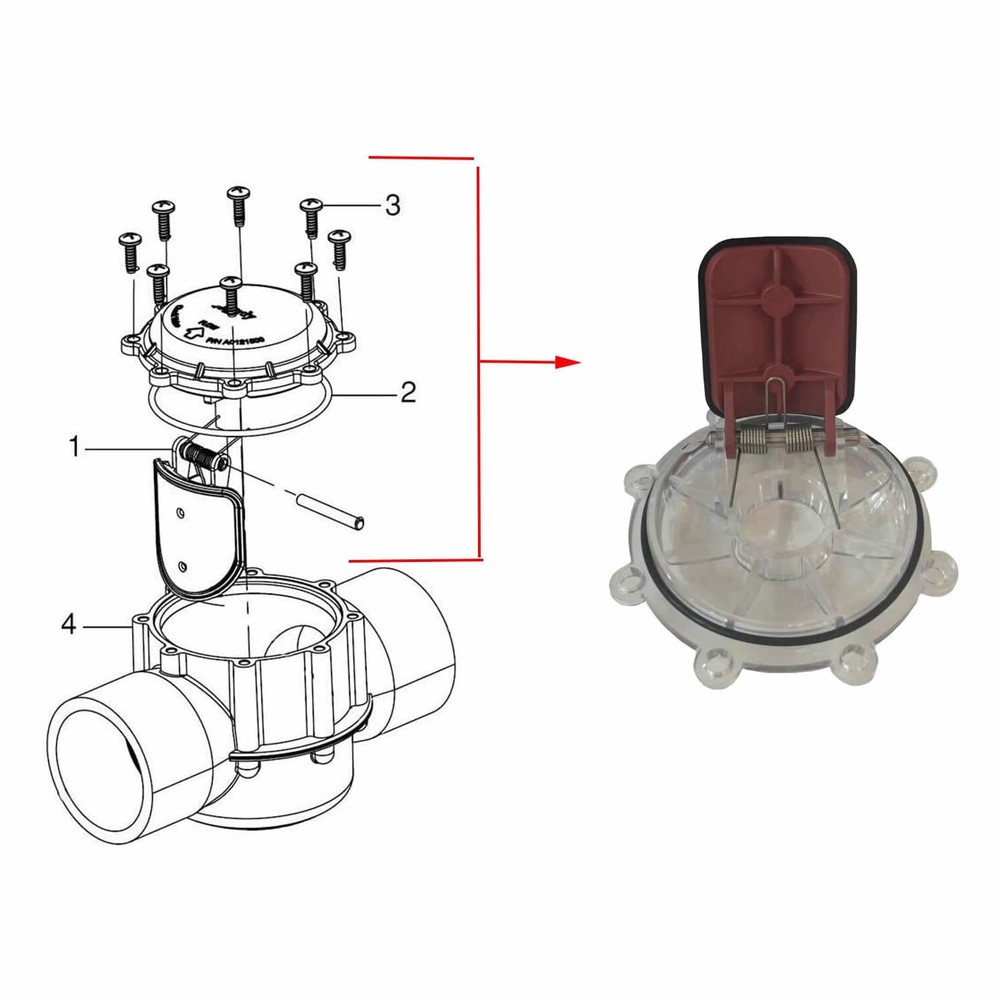 2 Sets 7056 Cover with Flapper Assembly Replacement Kit for Spring Check Valve