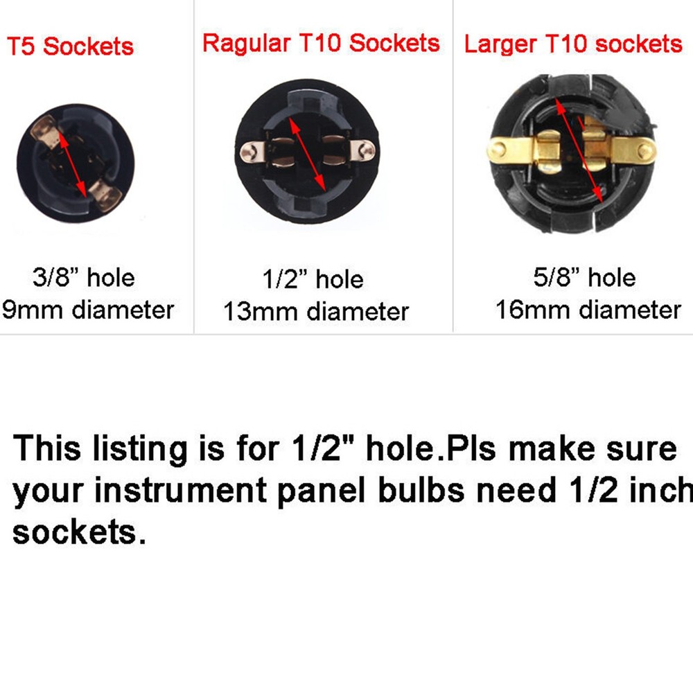 12X 194 Instrument Panel Cluster Light Bulb Lamp Dashboard Socket Plug For Chevy