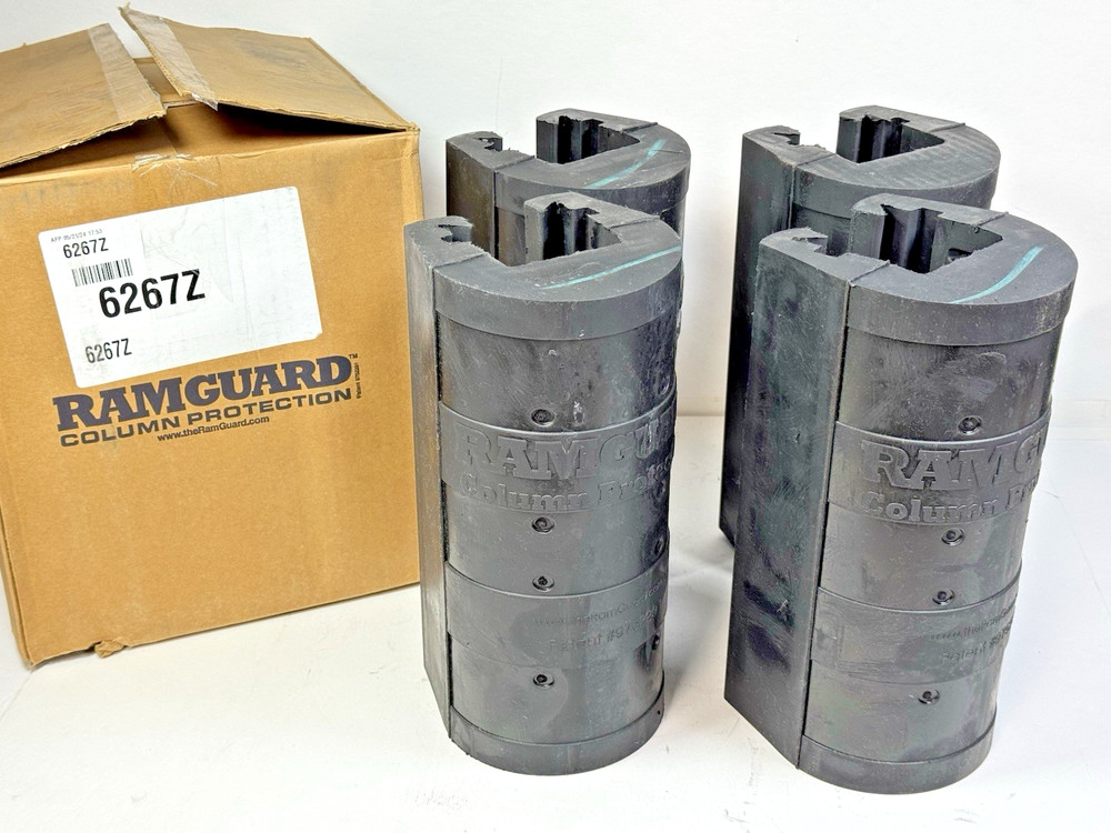 4-PACK RAMGUARD PALLET RACK BUMPER GUARD COLUMN PROTECTOR HEAVY DUTY RUBBER