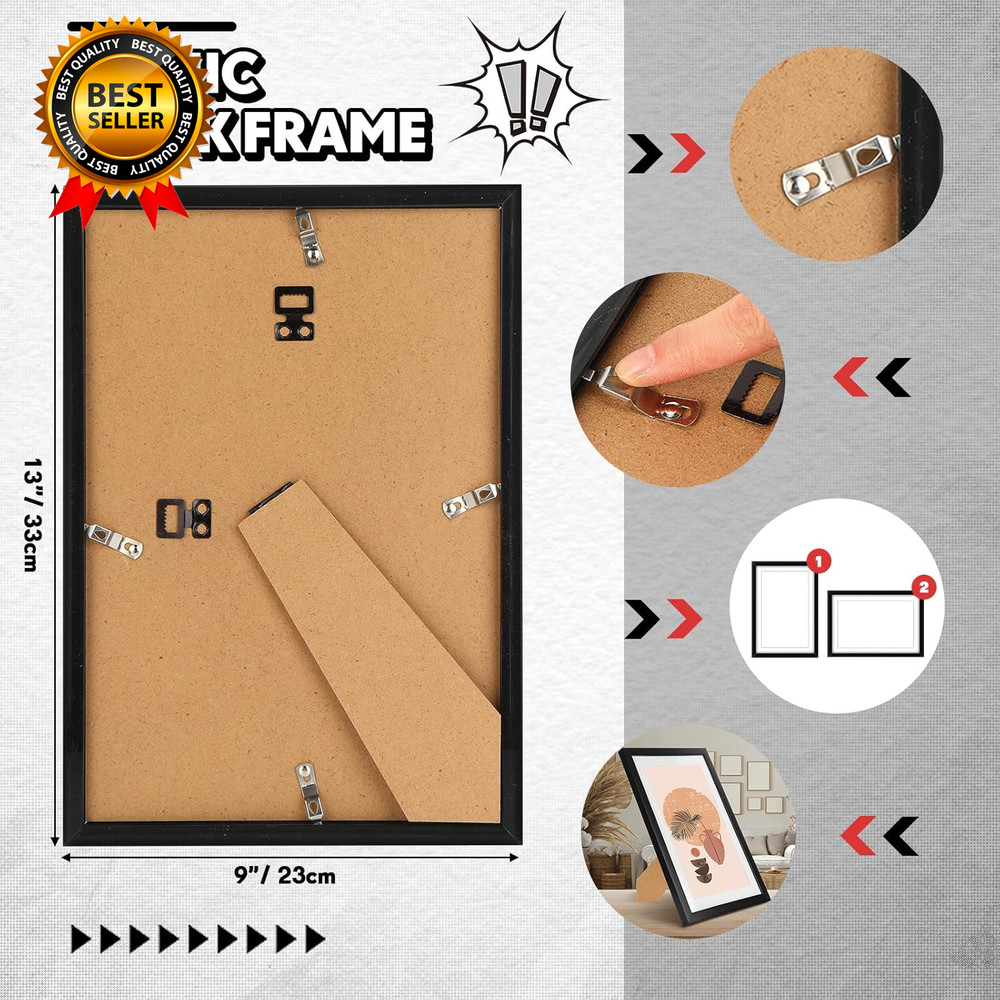 16 Pack Comic Book Frame UV Protection Magazine Picture Display Wall Mount Book