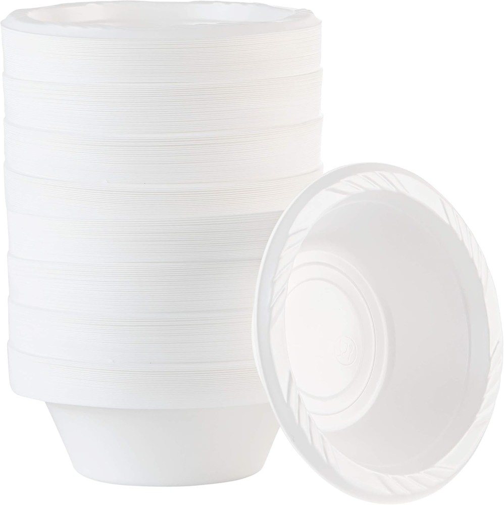 100 Count Disposable 10 Inch White Plastic Dinner Plates Extra Large