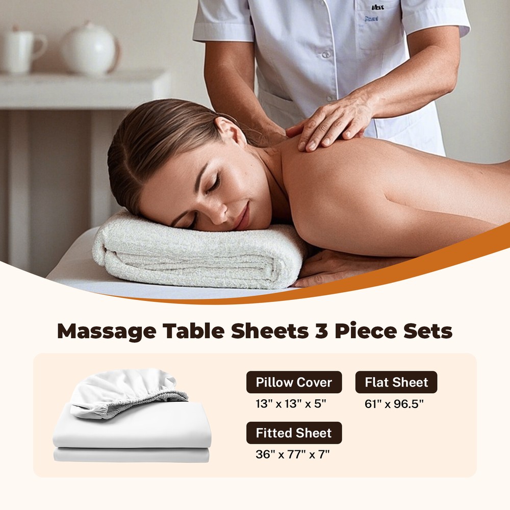 4 Sets 3 Piece Set Premium Microfiber Massage Table Sheets Set, Soft Massage Set