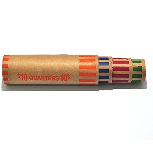 Assorted Coin Wrapper Rolls (128 Pack) for Quarters, Pennies, Nickels & Dimes