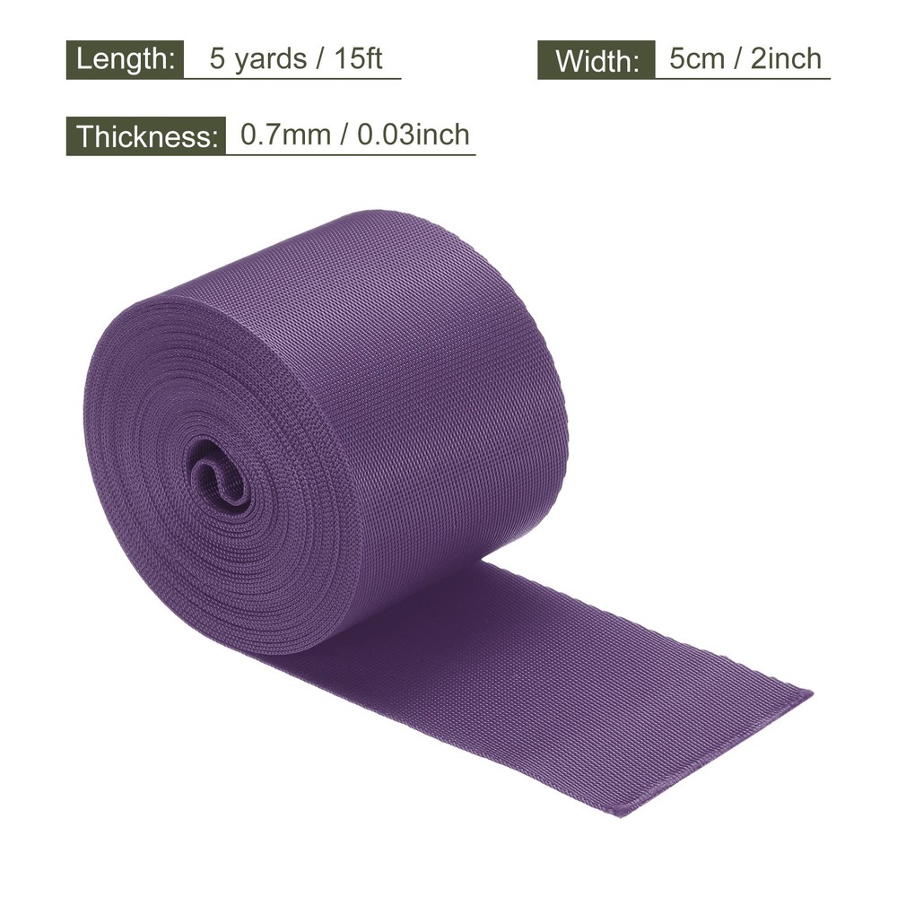 Flat Nylon Webbing Strap 2 Inch 5 Yards Bean Purple for Backpack