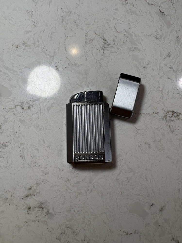 Ronson Jet Lite Silver Metal Cigarette Lighter