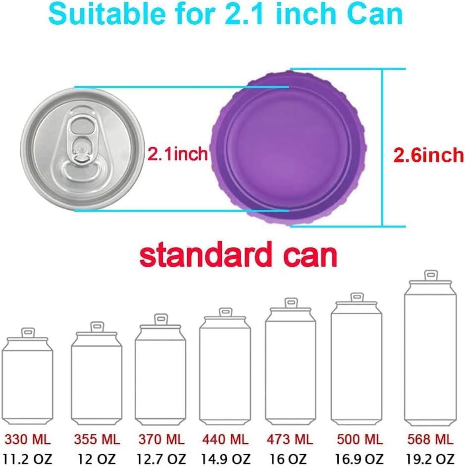 Multi-Purpose Reusable Silicone Can Covers | 6 Pack for All Beverage Sizes