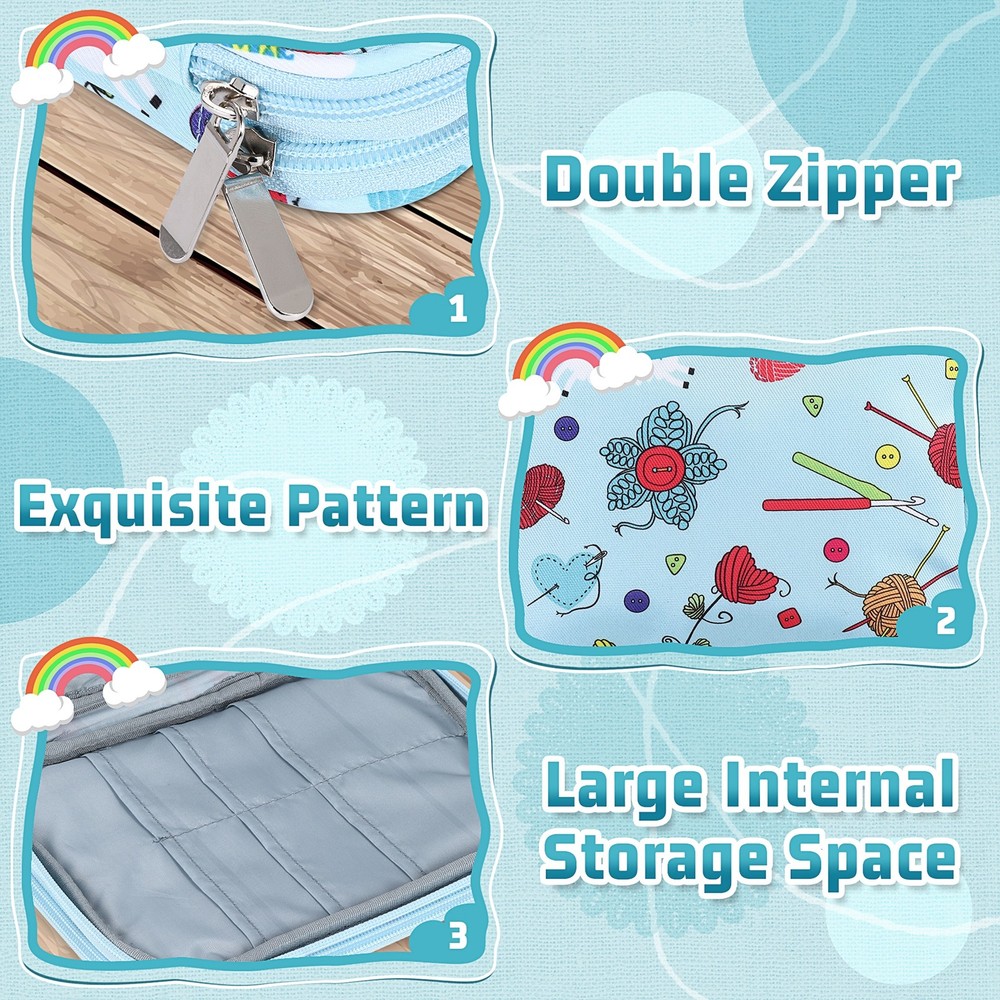 Empty Knitting Needles Case Travel Storage Organizer Storage Bag for9482