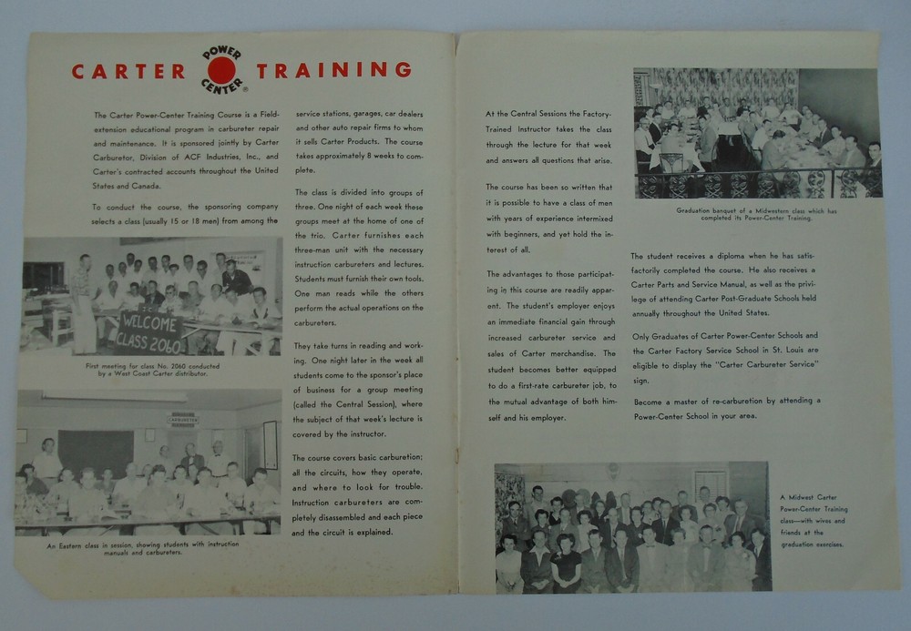 Carter Power Center Fuel Systems Service Training How It Operates 1957