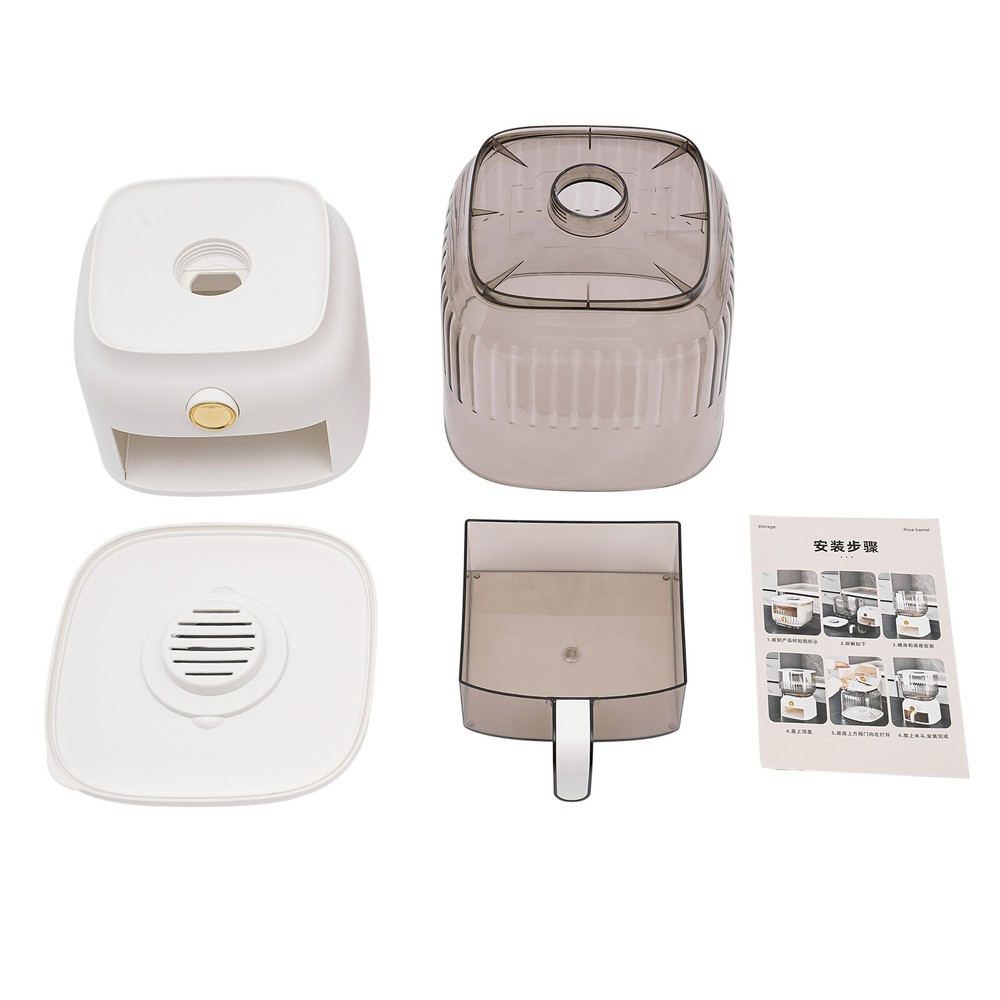 22lbs Rice Dispenser Grain Storage Container Kitchen Organizer With Rice Cup