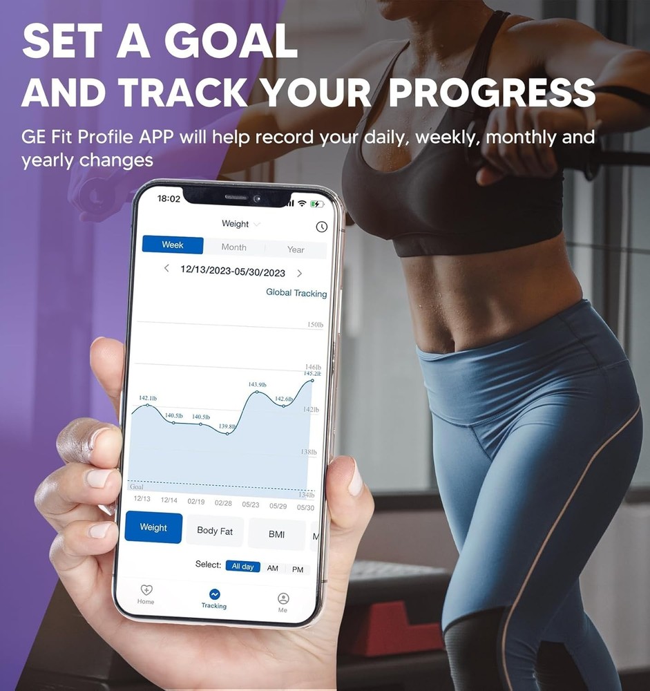 Smart Scale, 50 Measurements, Bluetooth, 8-Electrode, Highly Accurate, 400lb