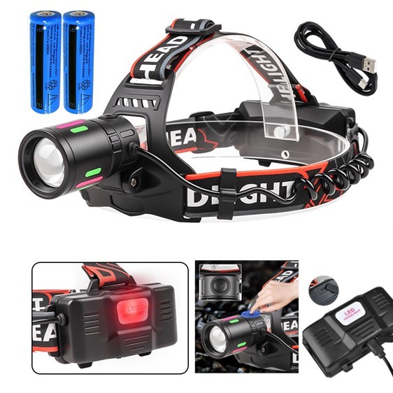 99000000LM Most Powerful LED Headlamp Head Torch Tactical Rechargeable Headlight
