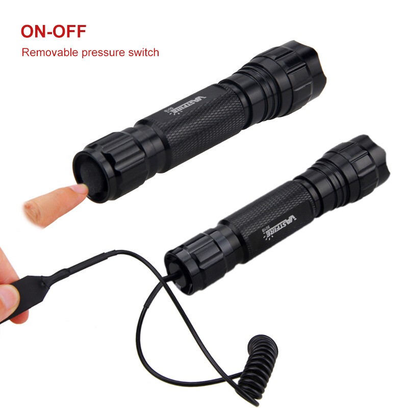 Hunting White LED Flashlight Night Light Torch QD Release Side 20mm Rail Mount