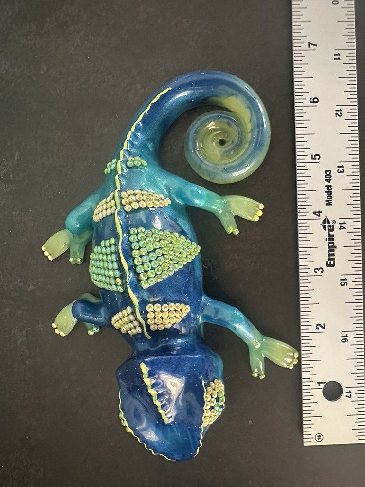 Chameleon Figurine With Rhinestones Accents