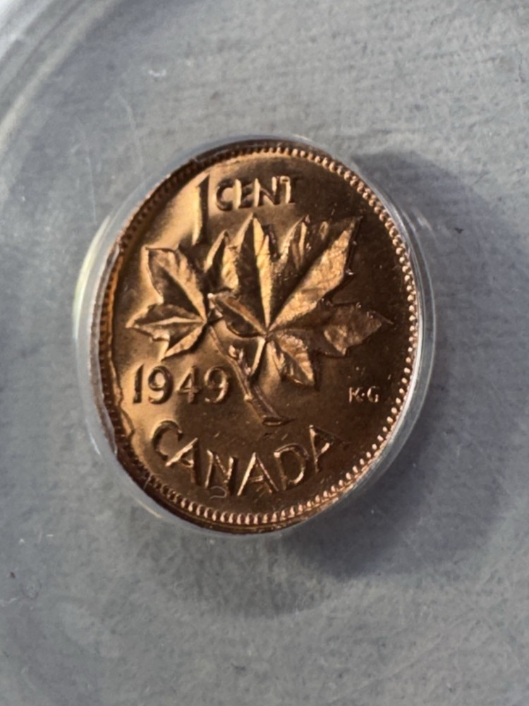1949 Canada 1 Cent Graded MS 65 RD by ANACS