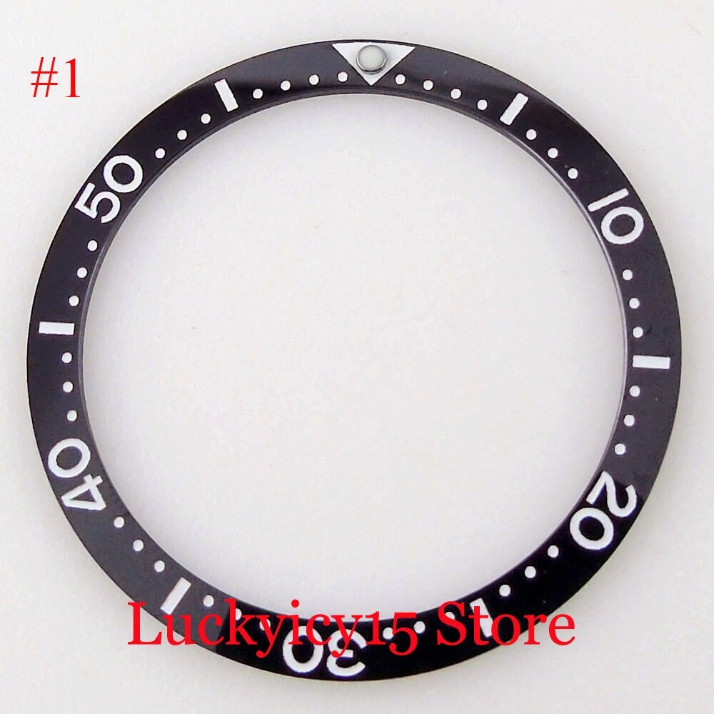 12 Hours Insert Flat 38mm*31.5mm Ceramic Watch Bezel Insert Blue/Red/Green/Black