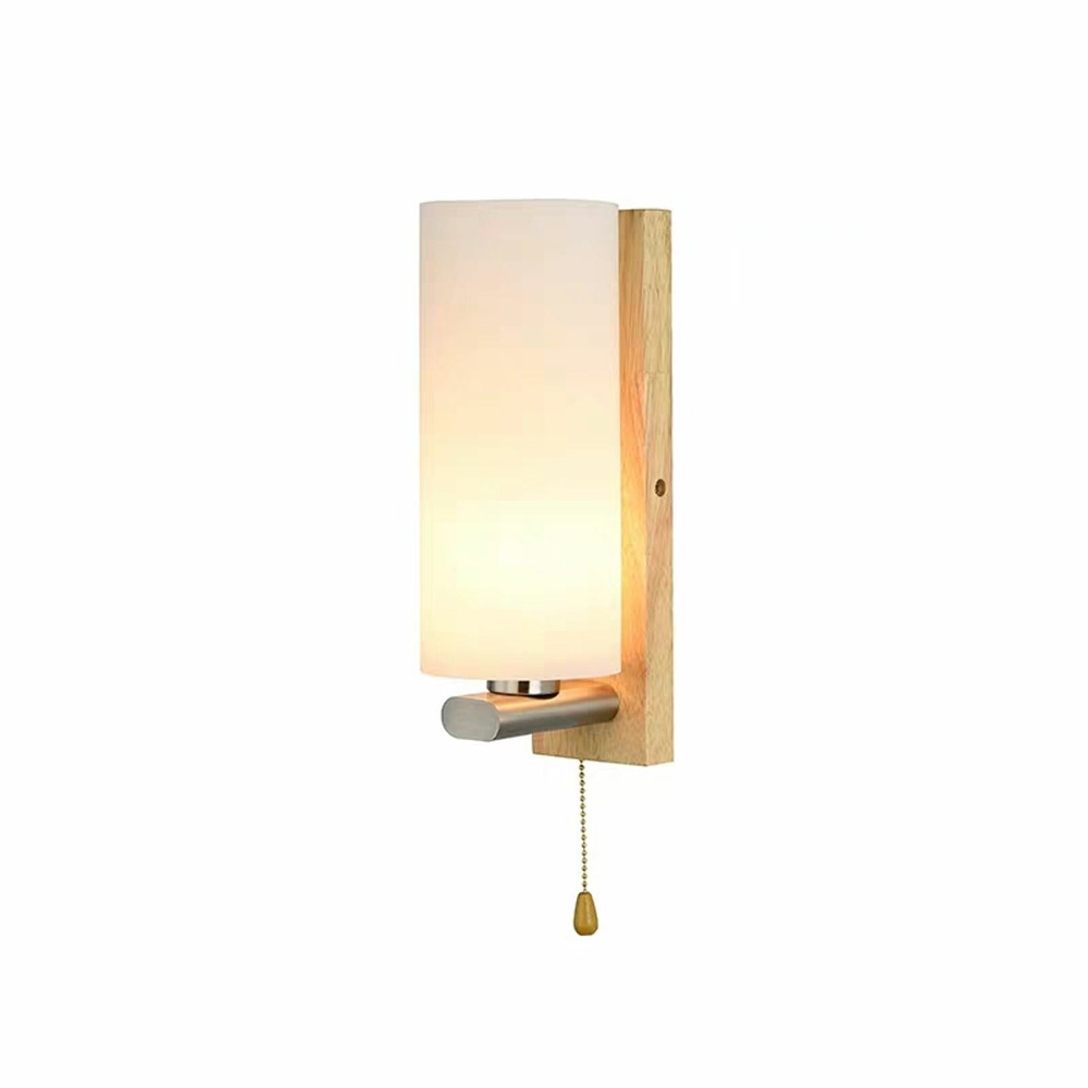 Ashtree Wood Glass Wall Lamp Hallway Wall Light Pull Switch Loft Retro 5~10㎡