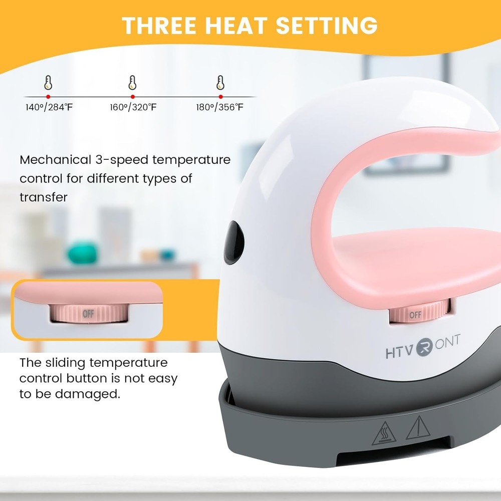 User-Friendly Mini Heat Press with 3 Temperature Settings for Easy Transfers