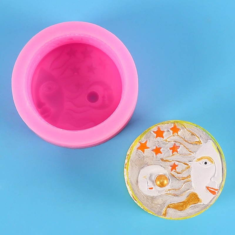 Quality Silicone Molds Moon Sun Pattern for Makers Soap Creators DIY Use