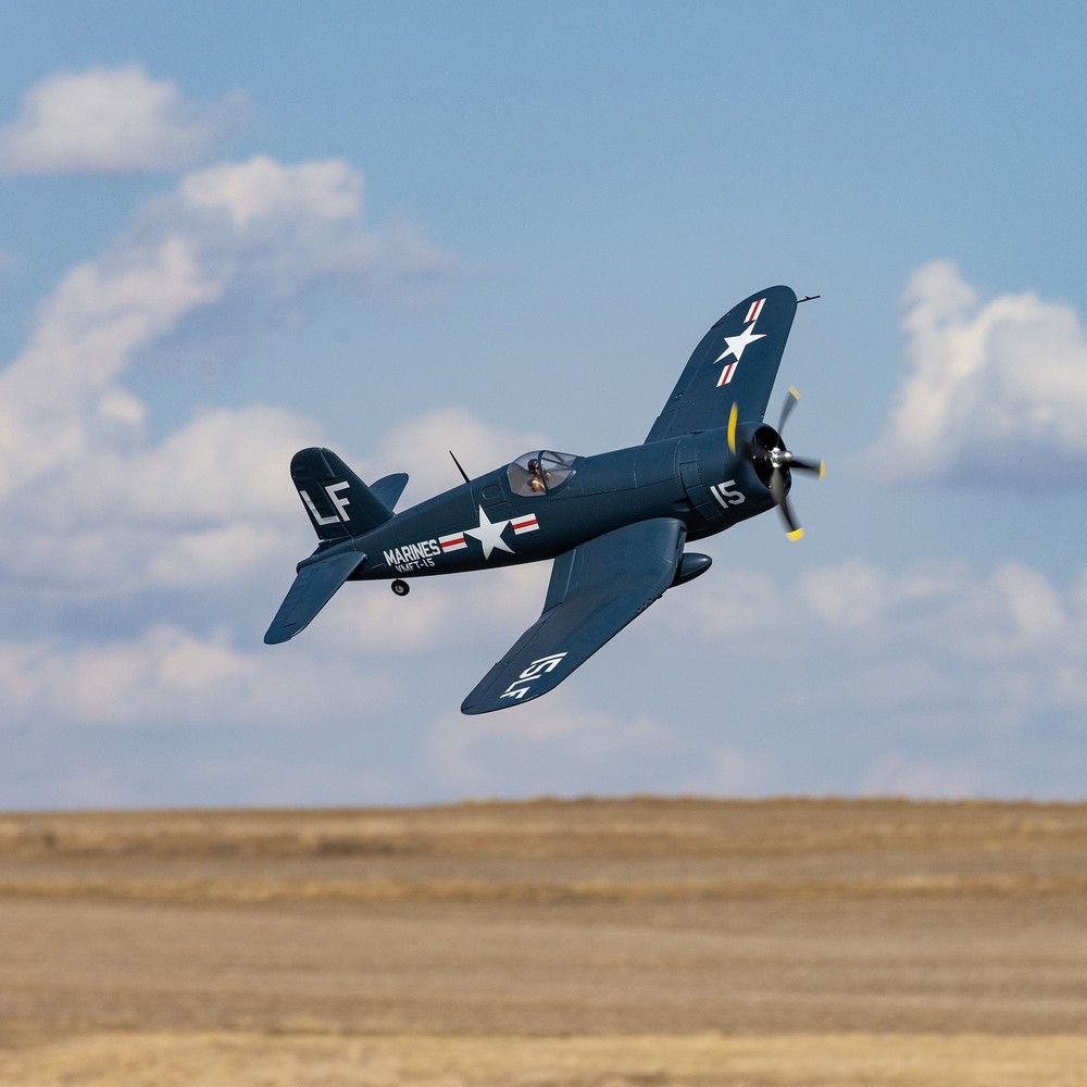 E-flite RC Airplane F4U-4 Corsair 1.2m BNF Basic with AS3X and SAFE Select
