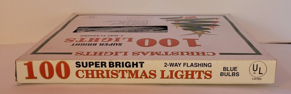 100 Super Bright Christmas Lights Blue 100 Light String - New With Box