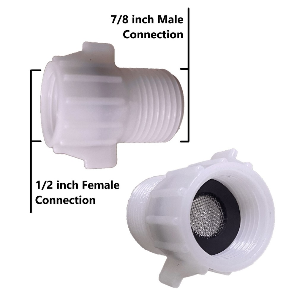 7/8 Inch Male Pipe Screen Adapter to 1/2 inch Female Pipe Thread (2 pack)