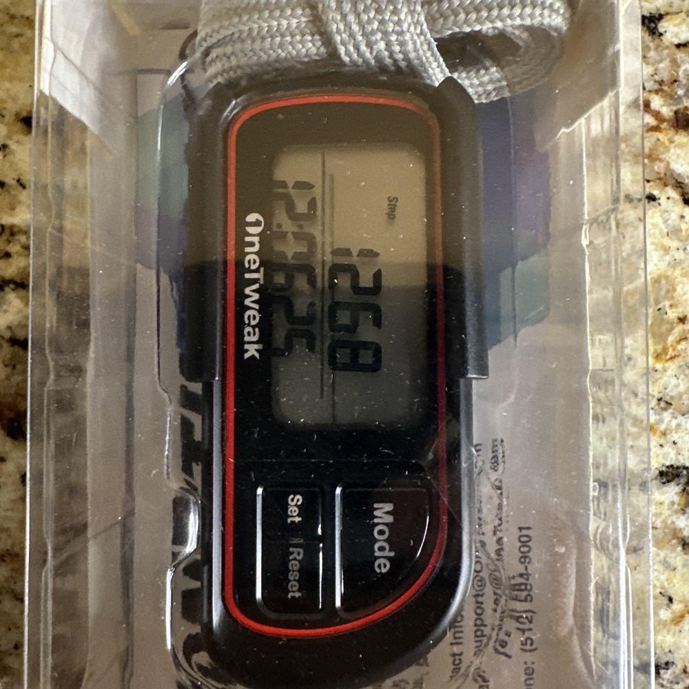 OneTweak EZ-1 Pedometer for Walking. 3D Tri-Axis Clip-On. Open Box Read
