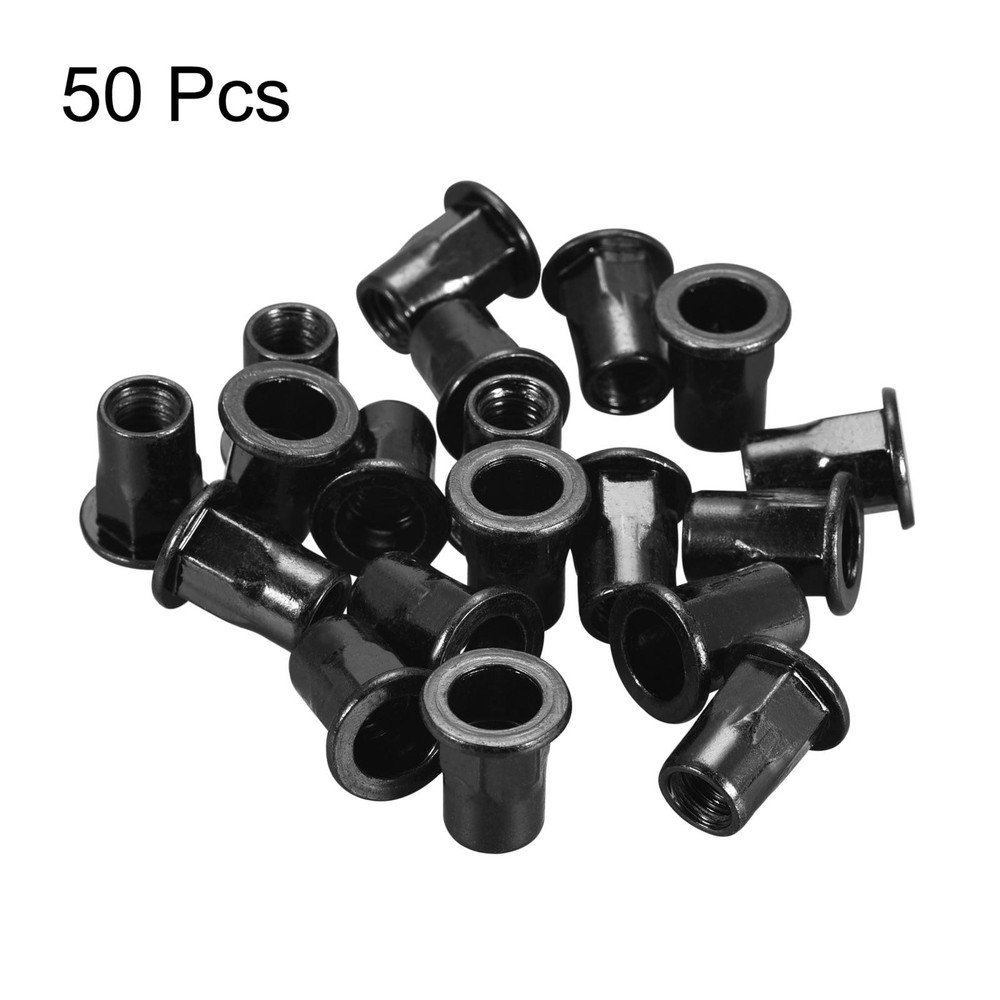 M8 Rivet Nuts Thread Half Hexagonal Carbon Steel Flat Head Threaded Nut 50Pcs