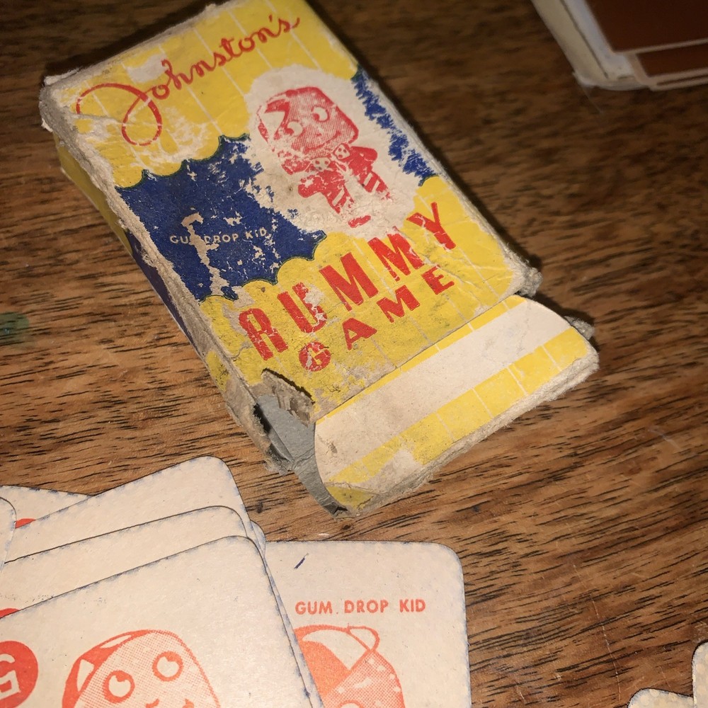 1920’s Johnston’s Candy Rummy Game Complete - Chocolate Drop Sam - Mini Cards