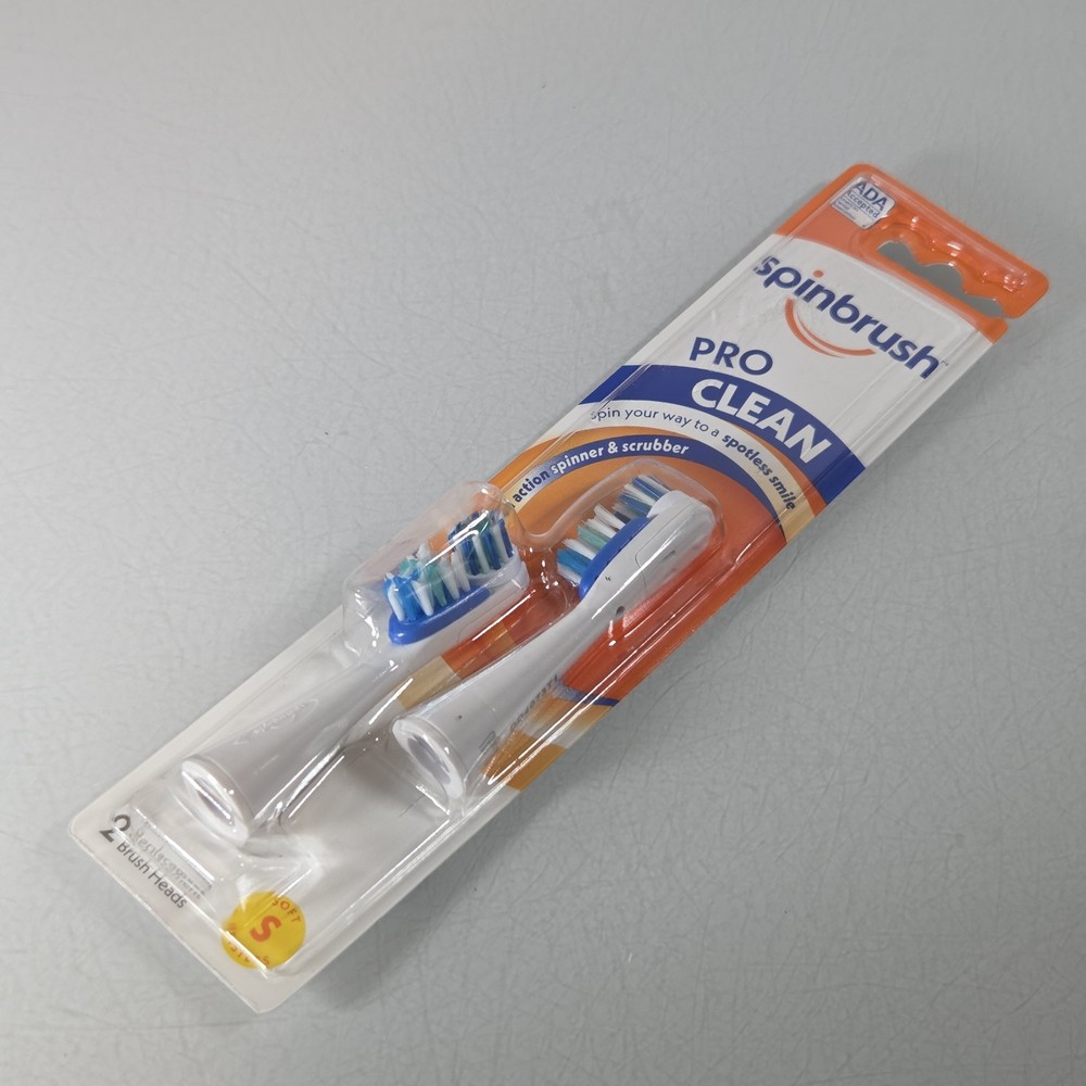 Spinbrush Pro Clean Replacement Brush Heads Soft Bristles 2-Pack