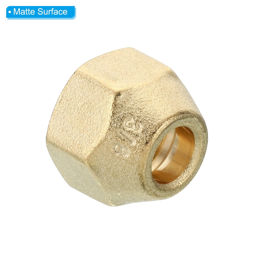 10pcs 3/8 SAE Brass Flare Nut 45 Degree Copper Flared Pipe Fitting Cap Matte