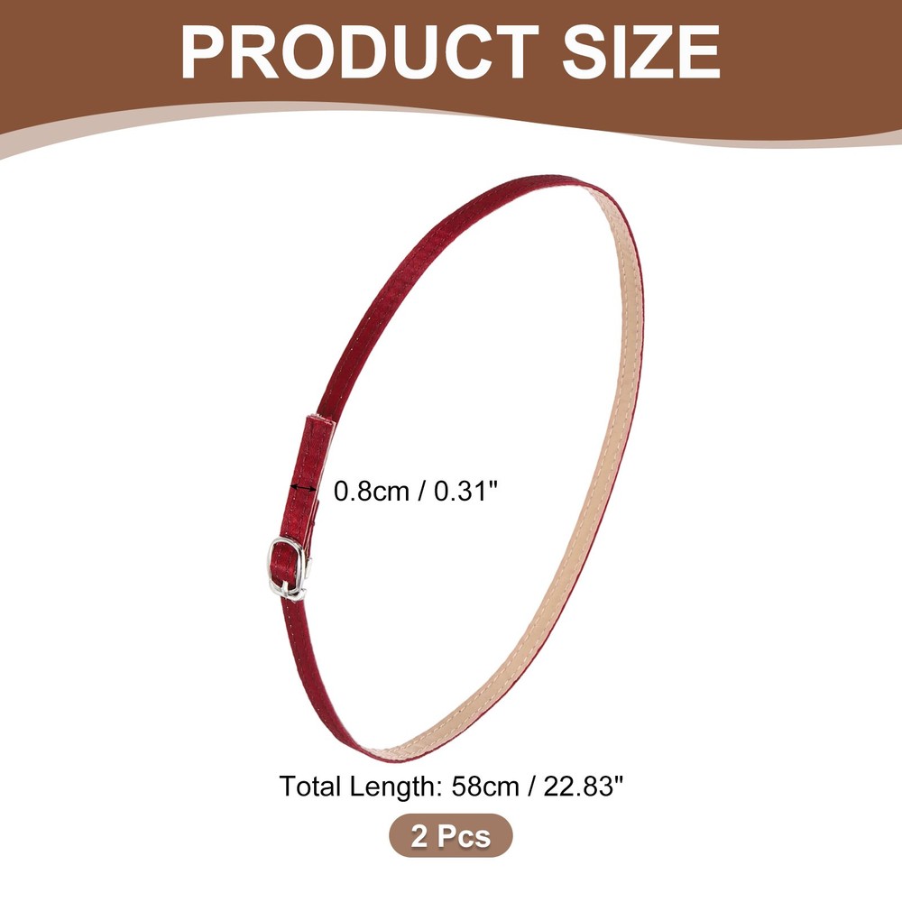 1 Pair Replacement Ankle Strap for Heels Shoe Bands Silk Wine Red