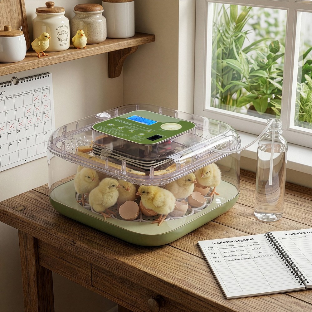 Digital Incubator for Hatching 12 Eggs, Egg Incubator with Automatic Egg Turning