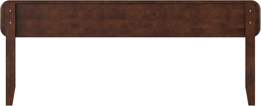 , Florence Adjustable Modern round King Solid Wood Headboard, Walnut