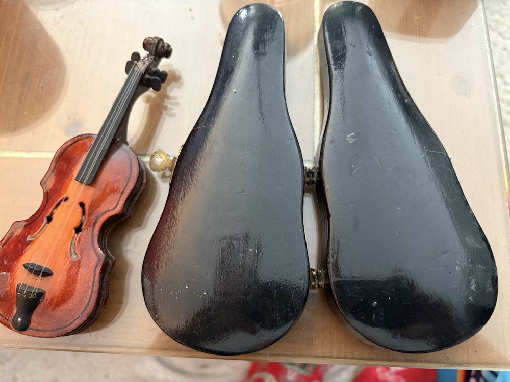 Miniature Violin With Case No Bow